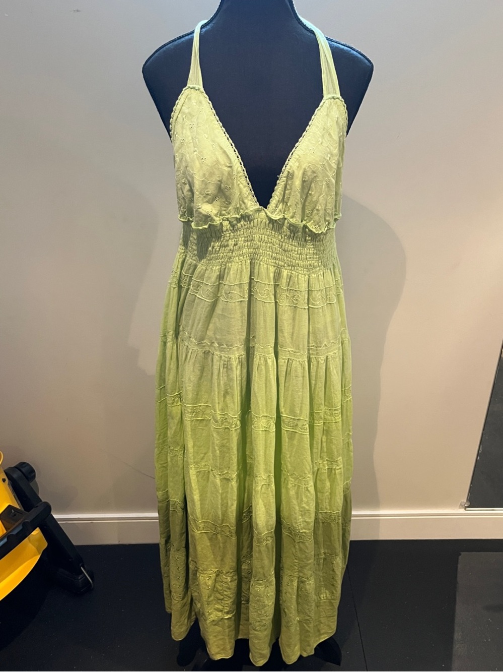Lime Green Halter Maxi Dress - Women